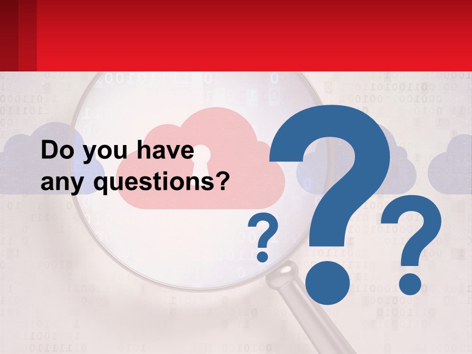 A Magnifying Glass With A Red Cloud On It PowerPoint Template