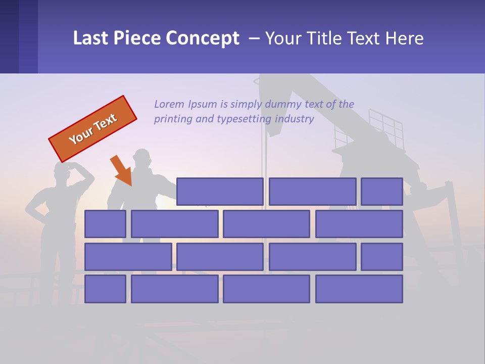 A Couple Of People Standing Next To An Oil Pump PowerPoint Template