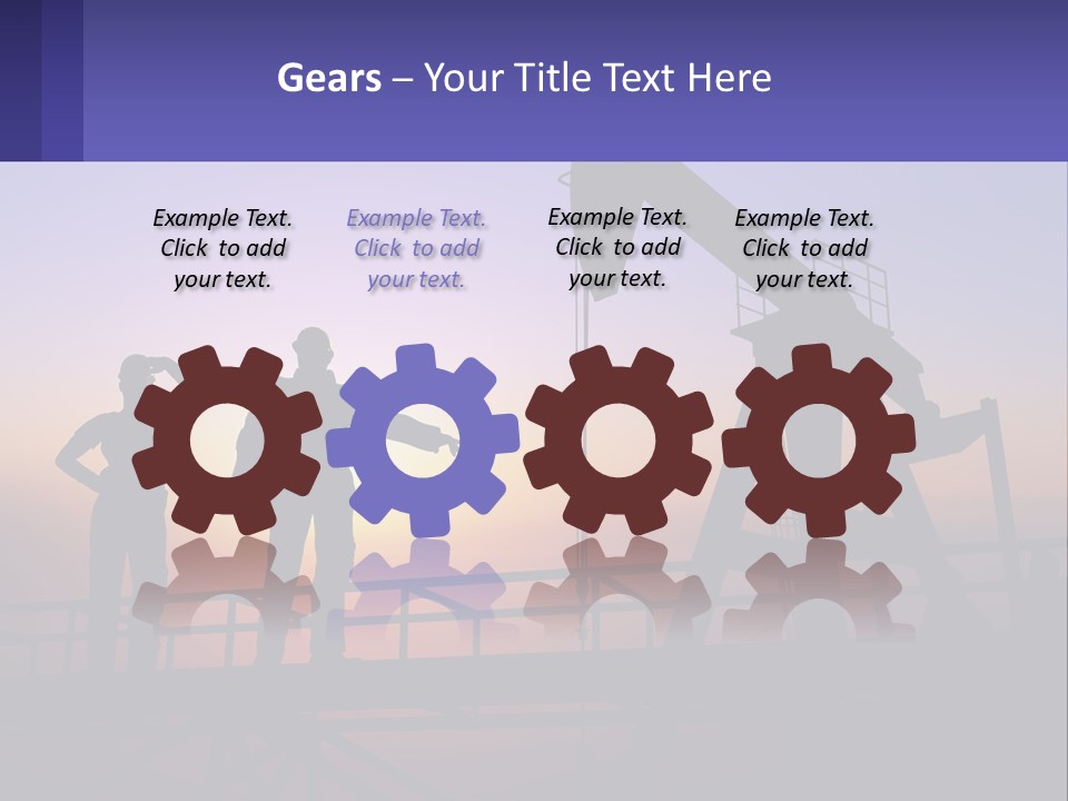 A Couple Of People Standing Next To An Oil Pump PowerPoint Template