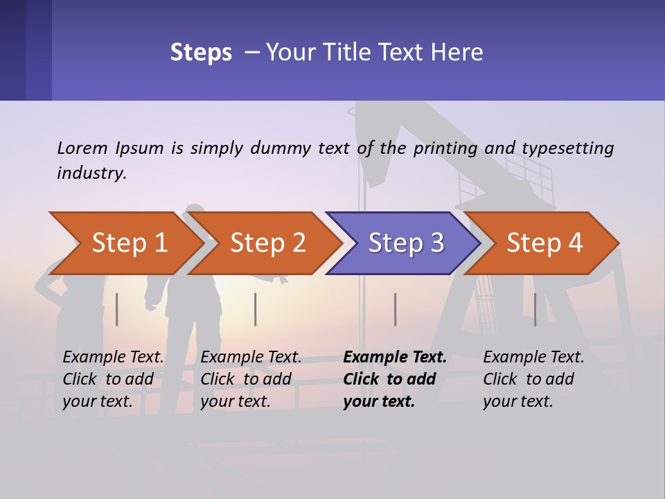 A Couple Of People Standing Next To An Oil Pump PowerPoint Template