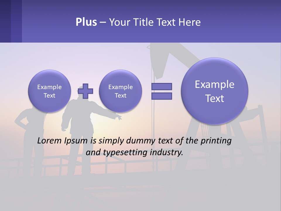 A Couple Of People Standing Next To An Oil Pump PowerPoint Template