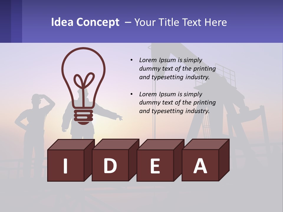A Couple Of People Standing Next To An Oil Pump PowerPoint Template