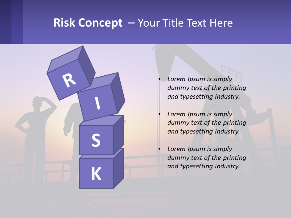 A Couple Of People Standing Next To An Oil Pump PowerPoint Template