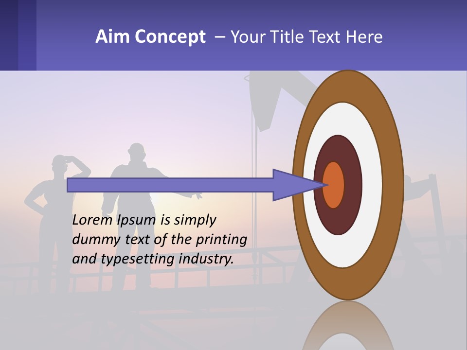 A Couple Of People Standing Next To An Oil Pump PowerPoint Template