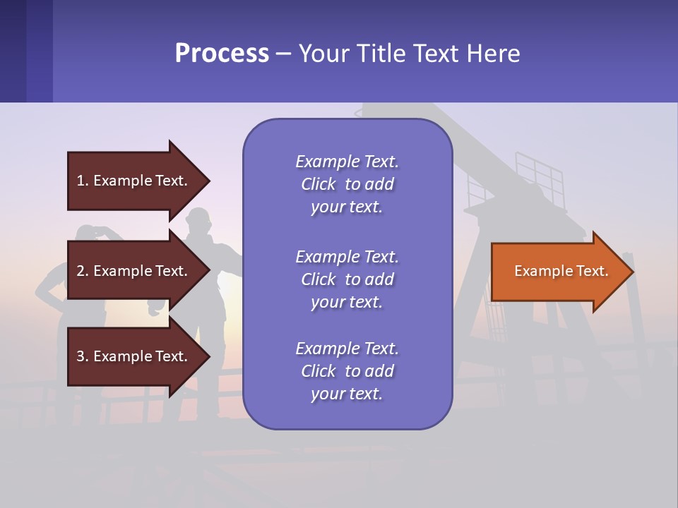 A Couple Of People Standing Next To An Oil Pump PowerPoint Template