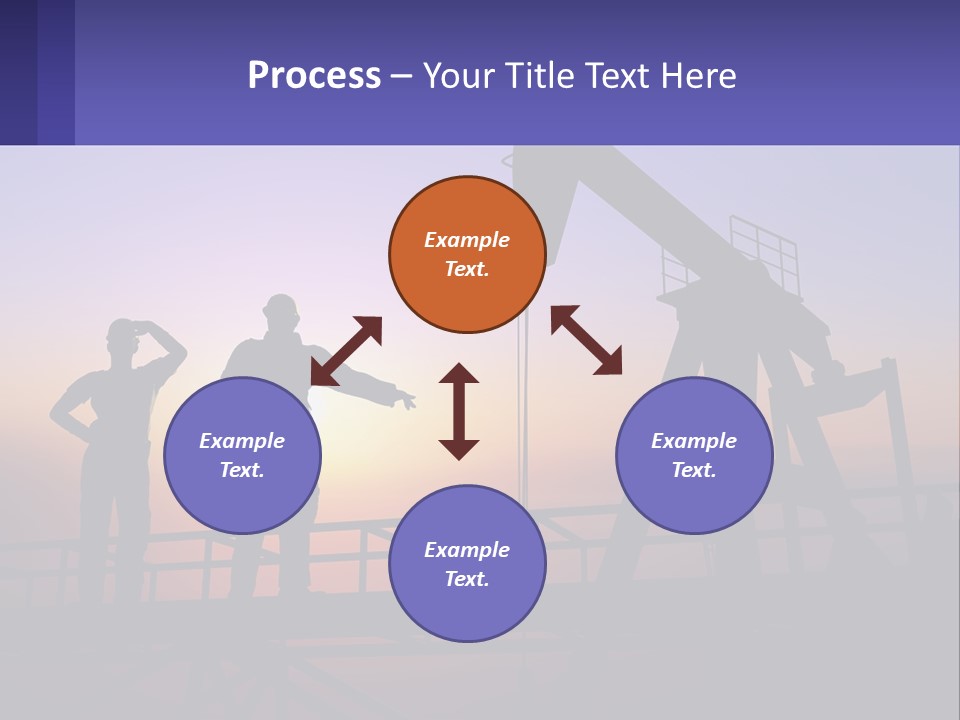 A Couple Of People Standing Next To An Oil Pump PowerPoint Template
