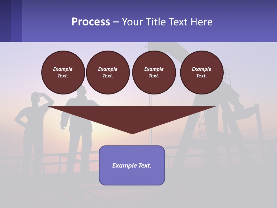 A Couple Of People Standing Next To An Oil Pump PowerPoint Template
