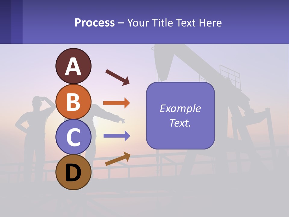 A Couple Of People Standing Next To An Oil Pump PowerPoint Template
