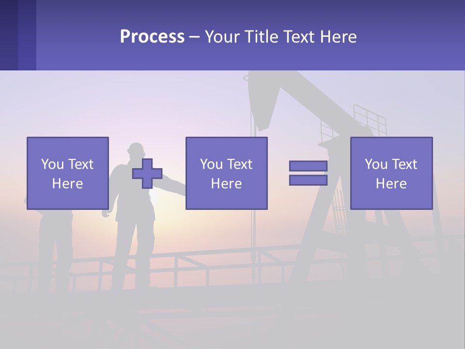 A Couple Of People Standing Next To An Oil Pump PowerPoint Template