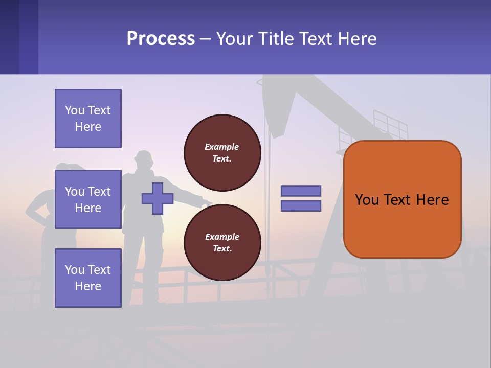 A Couple Of People Standing Next To An Oil Pump PowerPoint Template