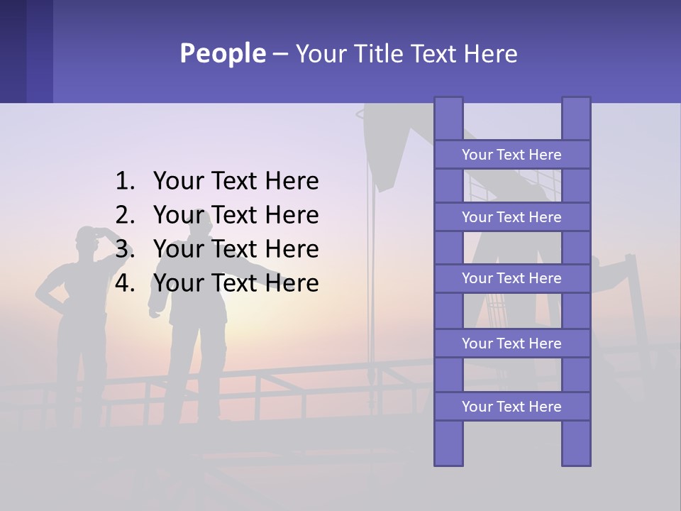 A Couple Of People Standing Next To An Oil Pump PowerPoint Template