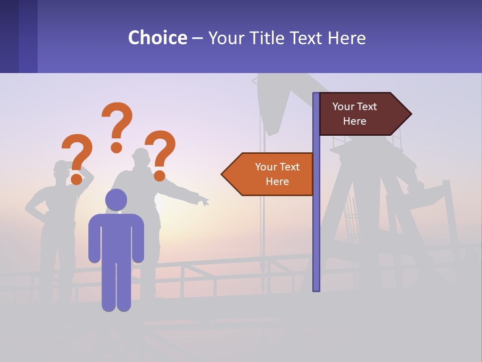 A Couple Of People Standing Next To An Oil Pump PowerPoint Template