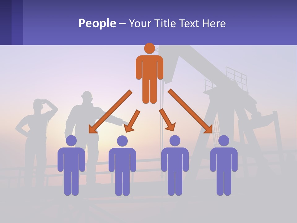 A Couple Of People Standing Next To An Oil Pump PowerPoint Template