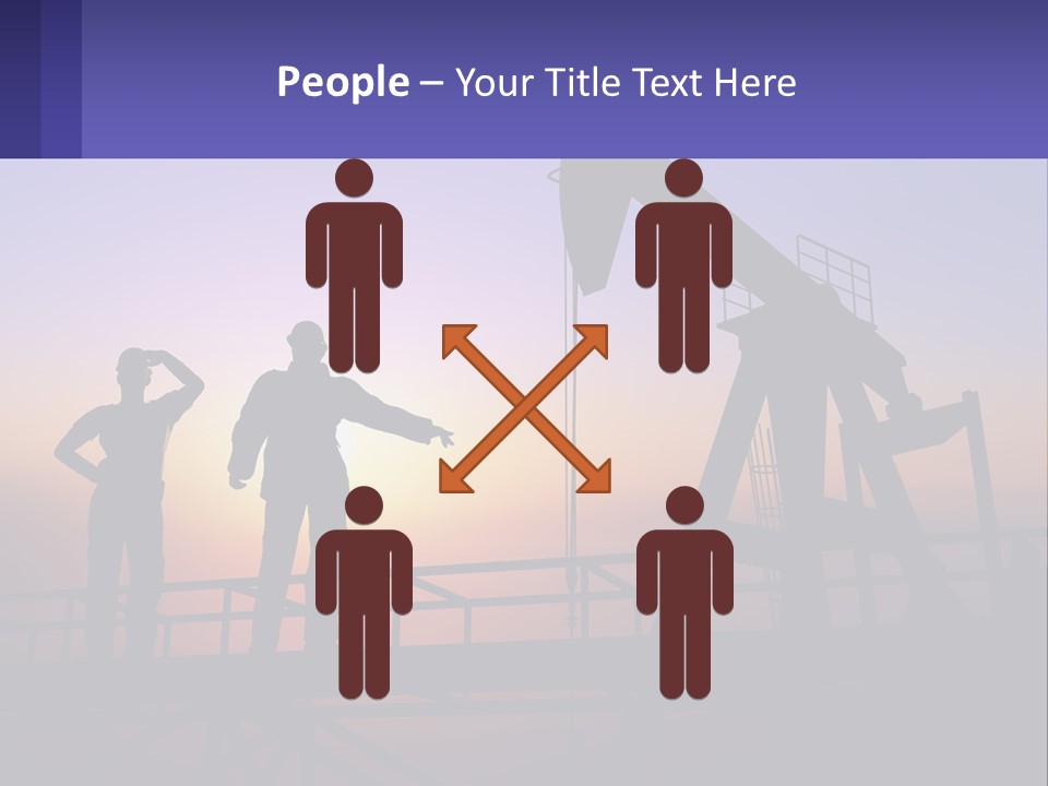 A Couple Of People Standing Next To An Oil Pump PowerPoint Template