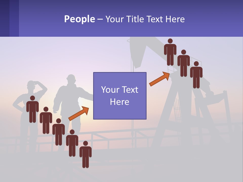A Couple Of People Standing Next To An Oil Pump PowerPoint Template