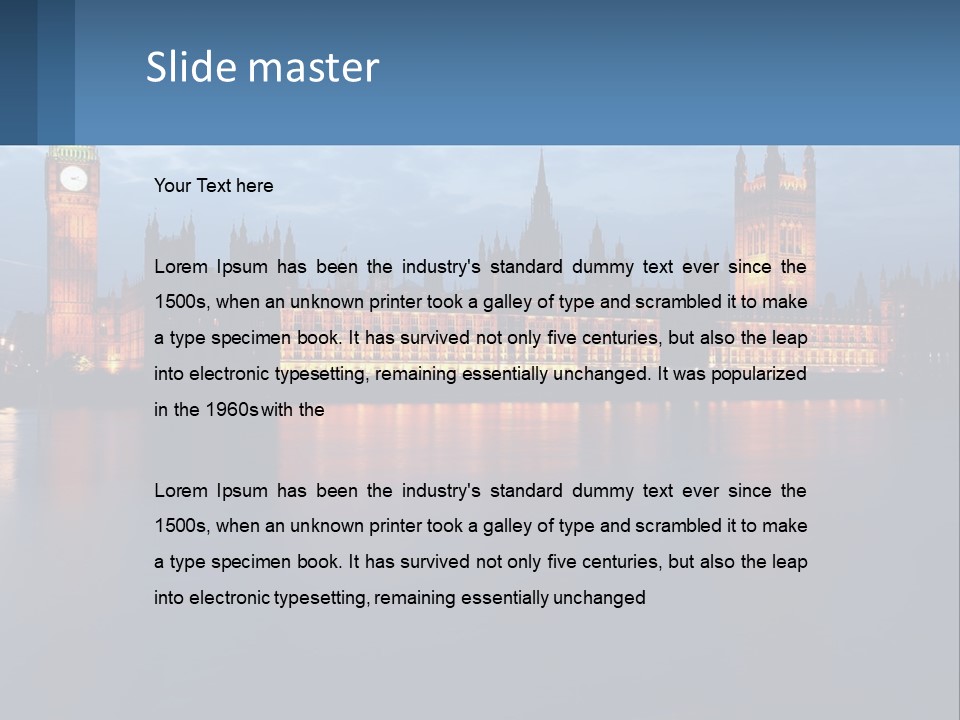 The Big Ben Clock Tower Towering Over The City Of London PowerPoint Template