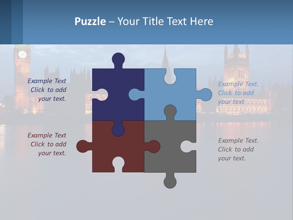 The Big Ben Clock Tower Towering Over The City Of London PowerPoint Template