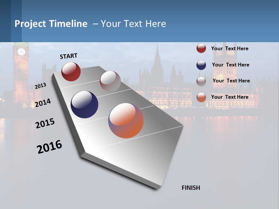 The Big Ben Clock Tower Towering Over The City Of London PowerPoint Template