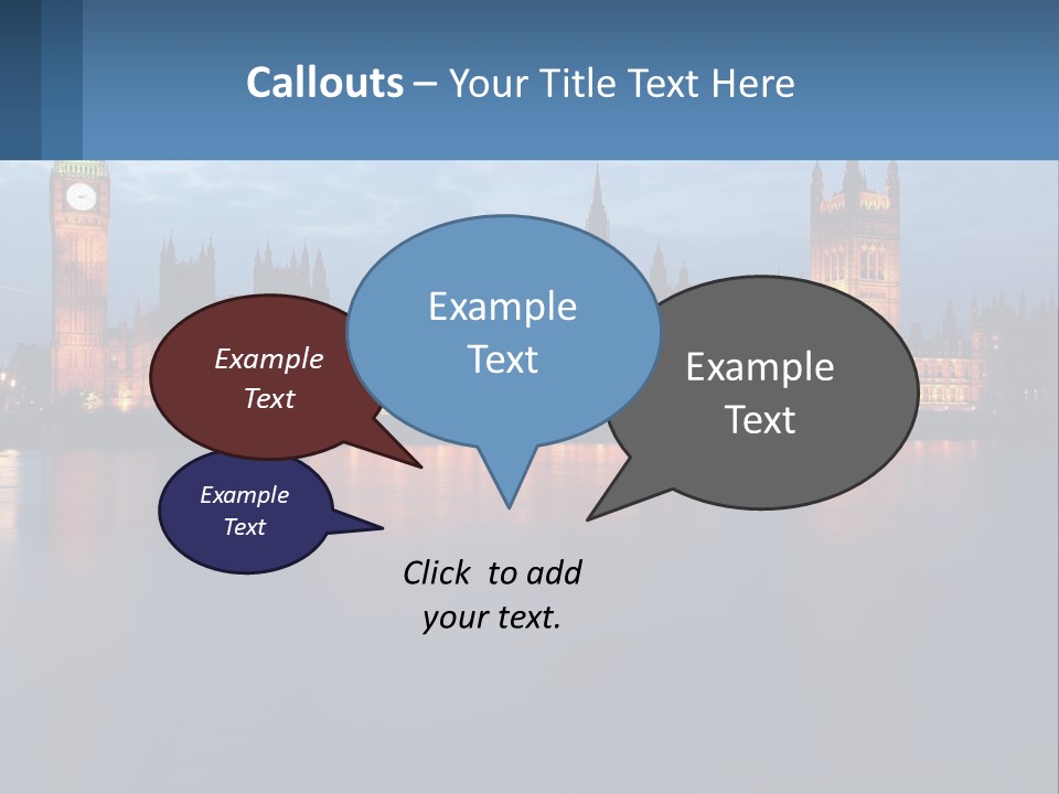 The Big Ben Clock Tower Towering Over The City Of London PowerPoint Template