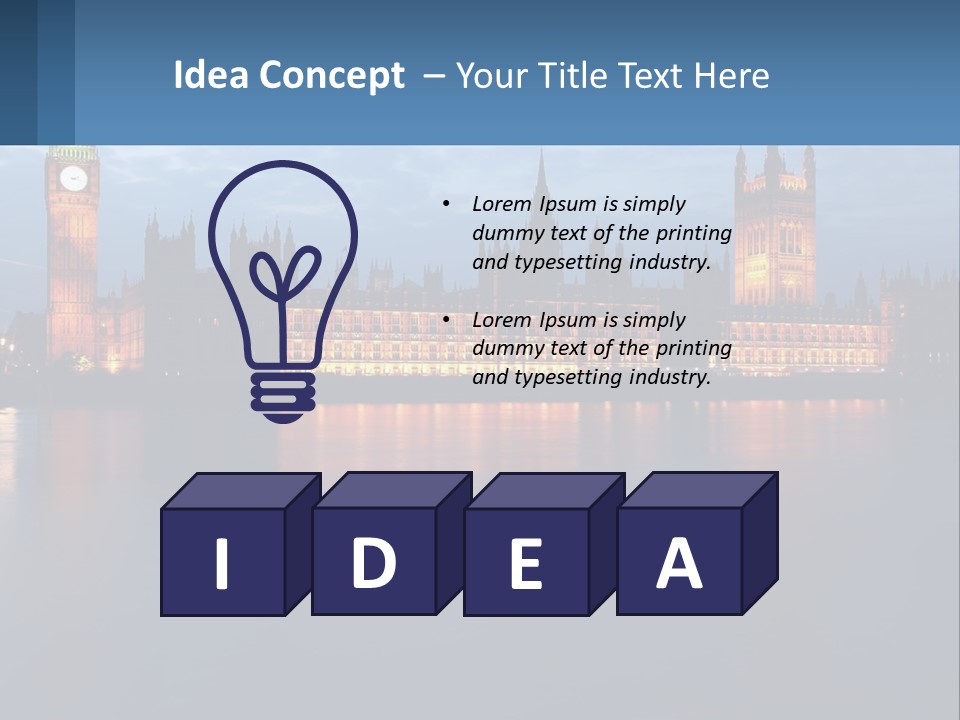 The Big Ben Clock Tower Towering Over The City Of London PowerPoint Template