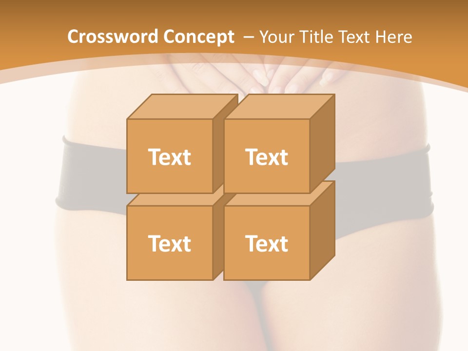 A Woman's Stomach With Her Hands On Her Stomach PowerPoint Template