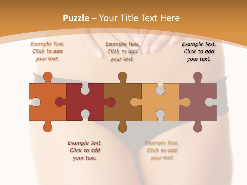 A Woman's Stomach With Her Hands On Her Stomach PowerPoint Template