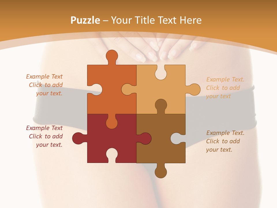A Woman's Stomach With Her Hands On Her Stomach PowerPoint Template