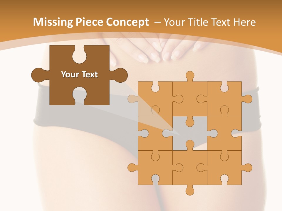 A Woman's Stomach With Her Hands On Her Stomach PowerPoint Template