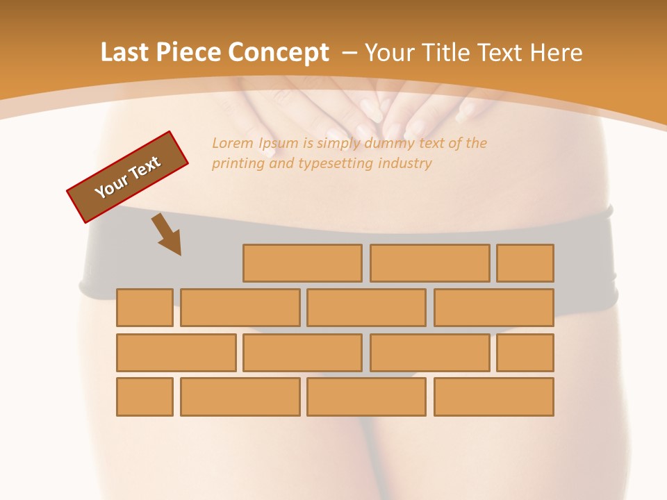 A Woman's Stomach With Her Hands On Her Stomach PowerPoint Template