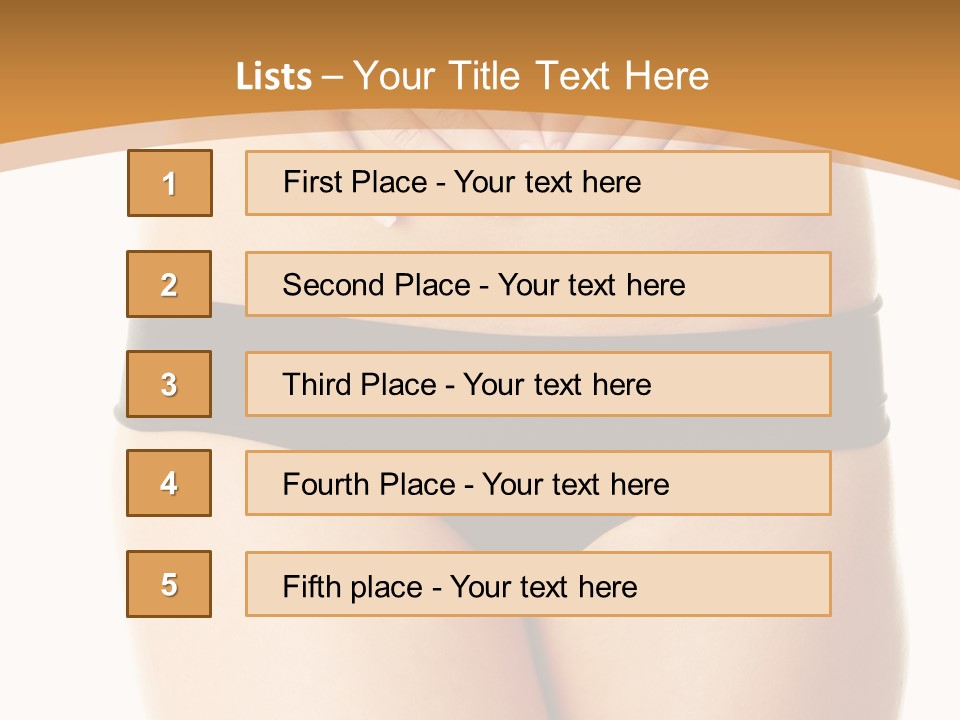 A Woman's Stomach With Her Hands On Her Stomach PowerPoint Template