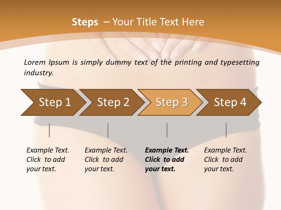 A Woman's Stomach With Her Hands On Her Stomach PowerPoint Template