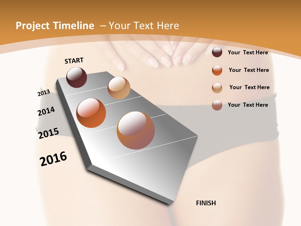 A Woman's Stomach With Her Hands On Her Stomach PowerPoint Template