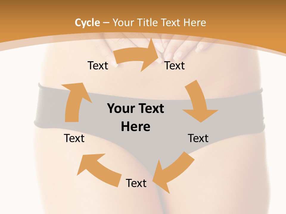 A Woman's Stomach With Her Hands On Her Stomach PowerPoint Template