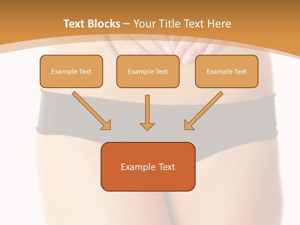 A Woman's Stomach With Her Hands On Her Stomach PowerPoint Template