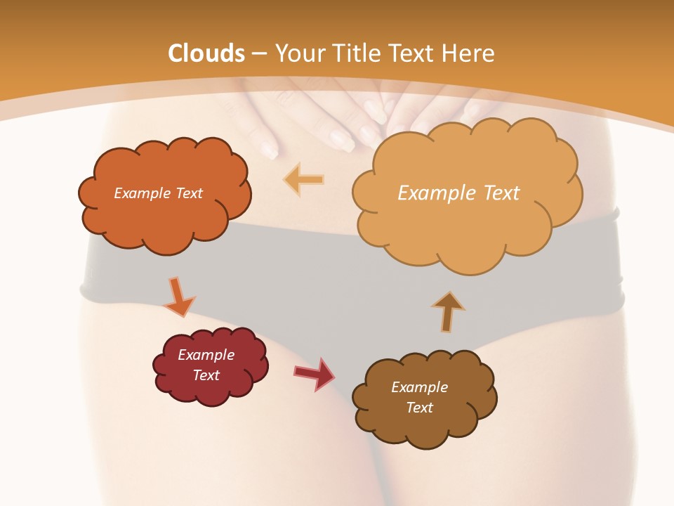 A Woman's Stomach With Her Hands On Her Stomach PowerPoint Template
