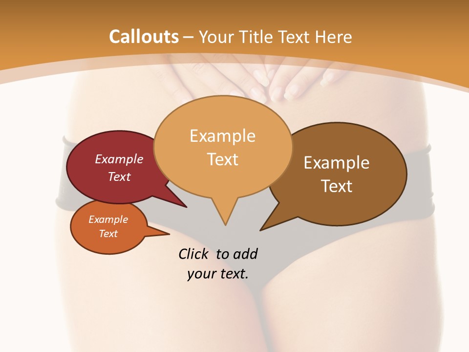 A Woman's Stomach With Her Hands On Her Stomach PowerPoint Template