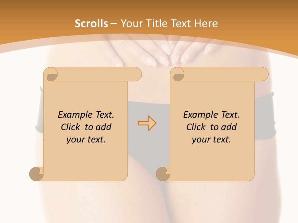 A Woman's Stomach With Her Hands On Her Stomach PowerPoint Template