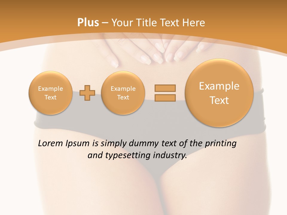 A Woman's Stomach With Her Hands On Her Stomach PowerPoint Template