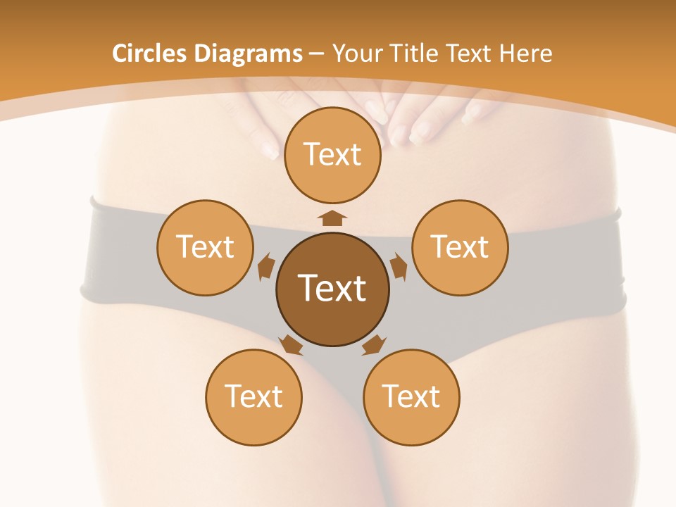 A Woman's Stomach With Her Hands On Her Stomach PowerPoint Template