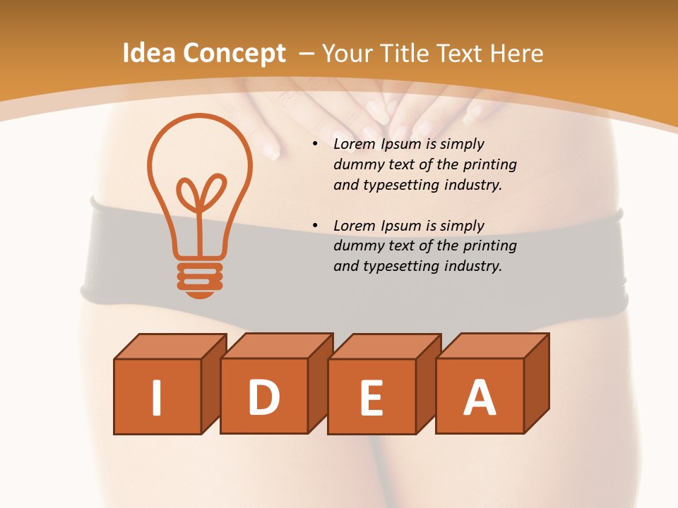 A Woman's Stomach With Her Hands On Her Stomach PowerPoint Template
