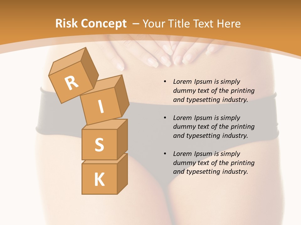 A Woman's Stomach With Her Hands On Her Stomach PowerPoint Template