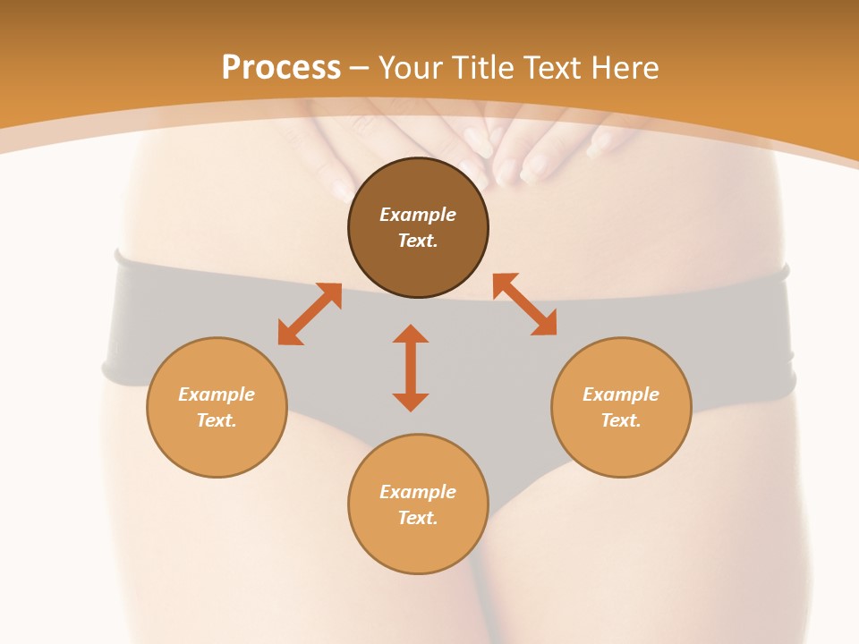 A Woman's Stomach With Her Hands On Her Stomach PowerPoint Template
