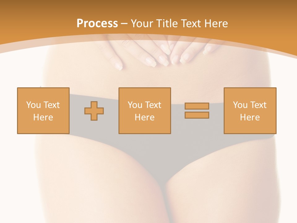 A Woman's Stomach With Her Hands On Her Stomach PowerPoint Template