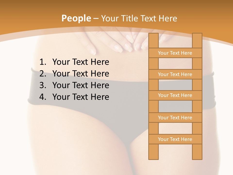 A Woman's Stomach With Her Hands On Her Stomach PowerPoint Template