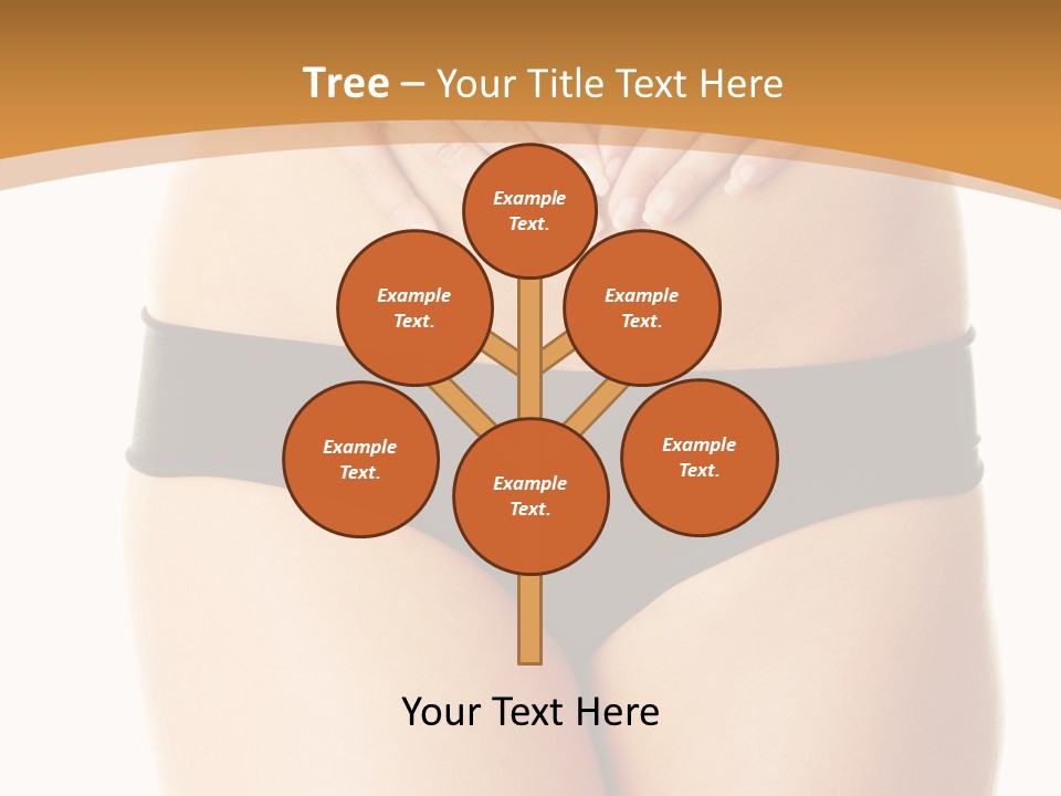 A Woman's Stomach With Her Hands On Her Stomach PowerPoint Template