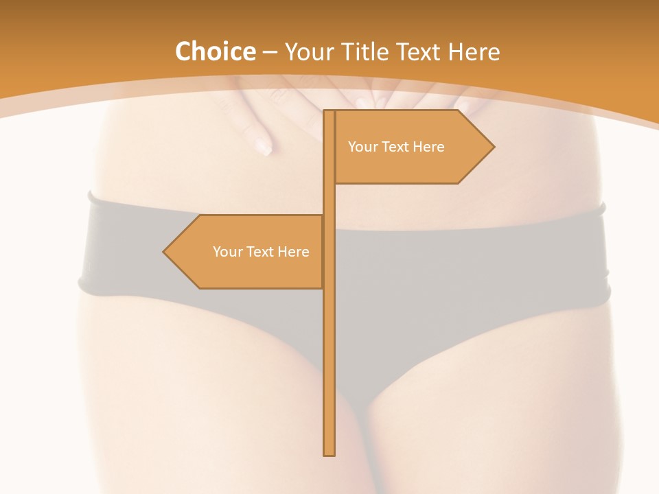 A Woman's Stomach With Her Hands On Her Stomach PowerPoint Template