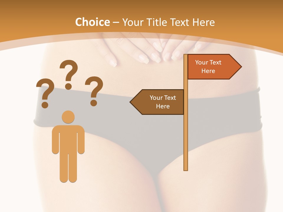 A Woman's Stomach With Her Hands On Her Stomach PowerPoint Template