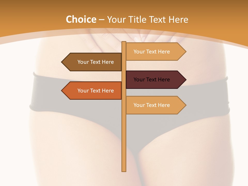 A Woman's Stomach With Her Hands On Her Stomach PowerPoint Template