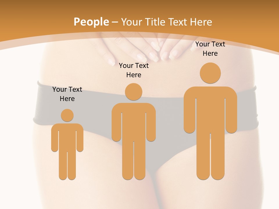 A Woman's Stomach With Her Hands On Her Stomach PowerPoint Template