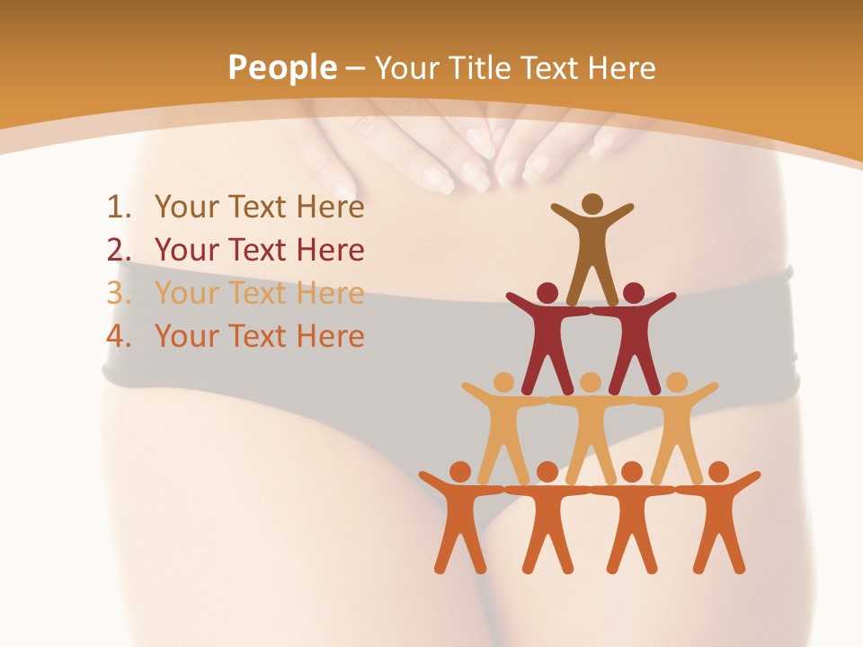 A Woman's Stomach With Her Hands On Her Stomach PowerPoint Template